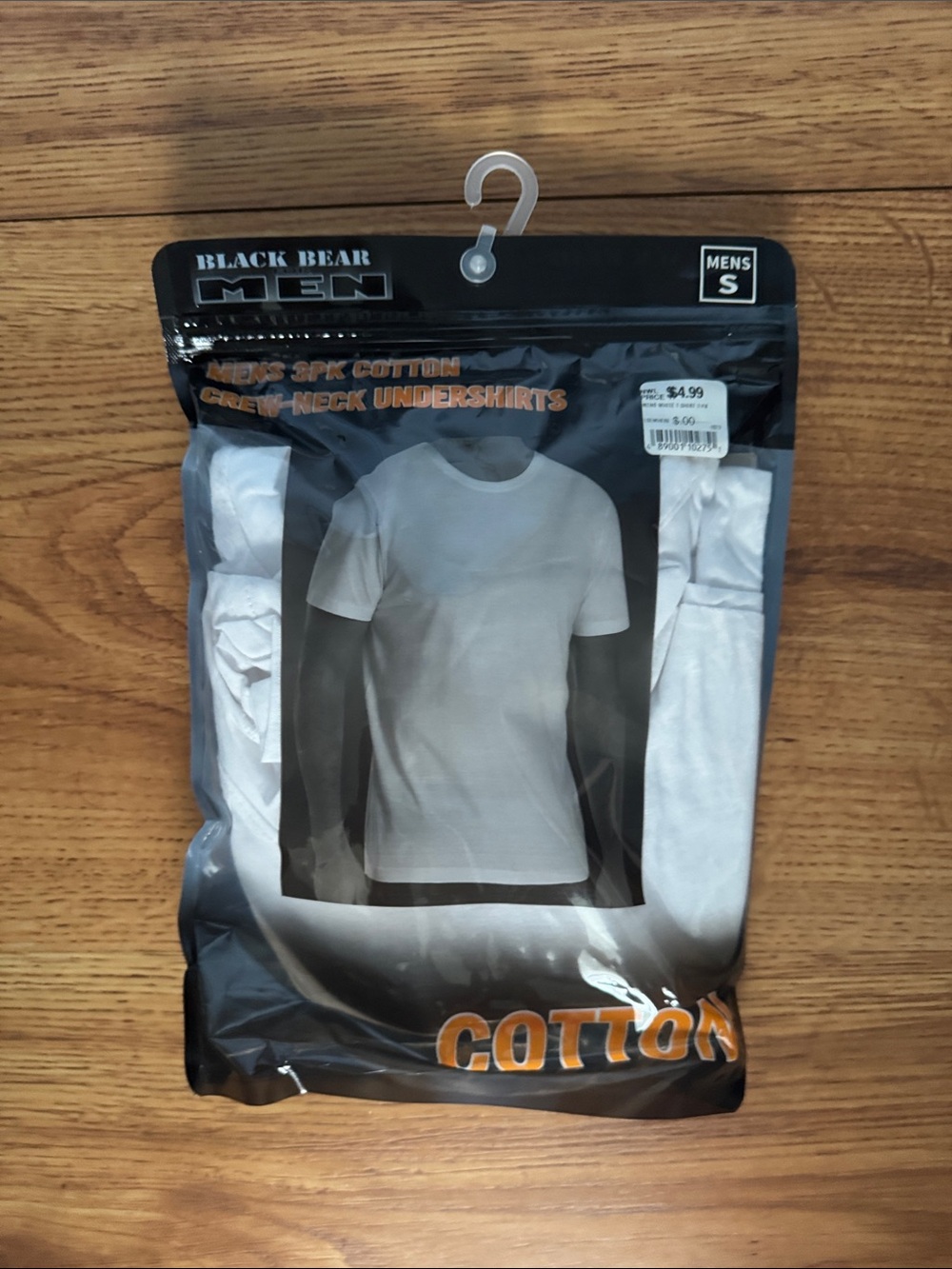 Black Bead White Men’s Crew Neck Short Sleeve Undershirts - 3 Pack
